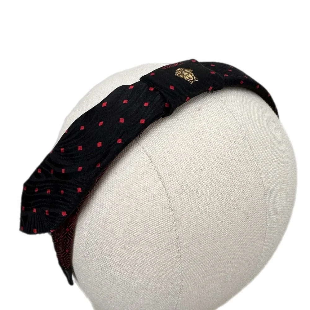 CUSTOM, ONE-OF-A-KIND VERSACE SILK TIE HEADBAND